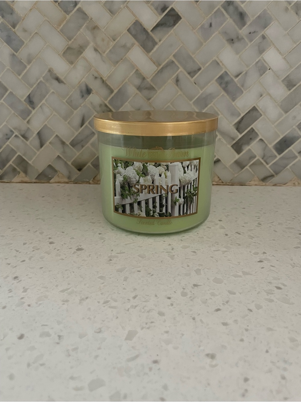 Bath & Body Works SPRING 3 Wick Candle New without Box 14.5 oz White Barn